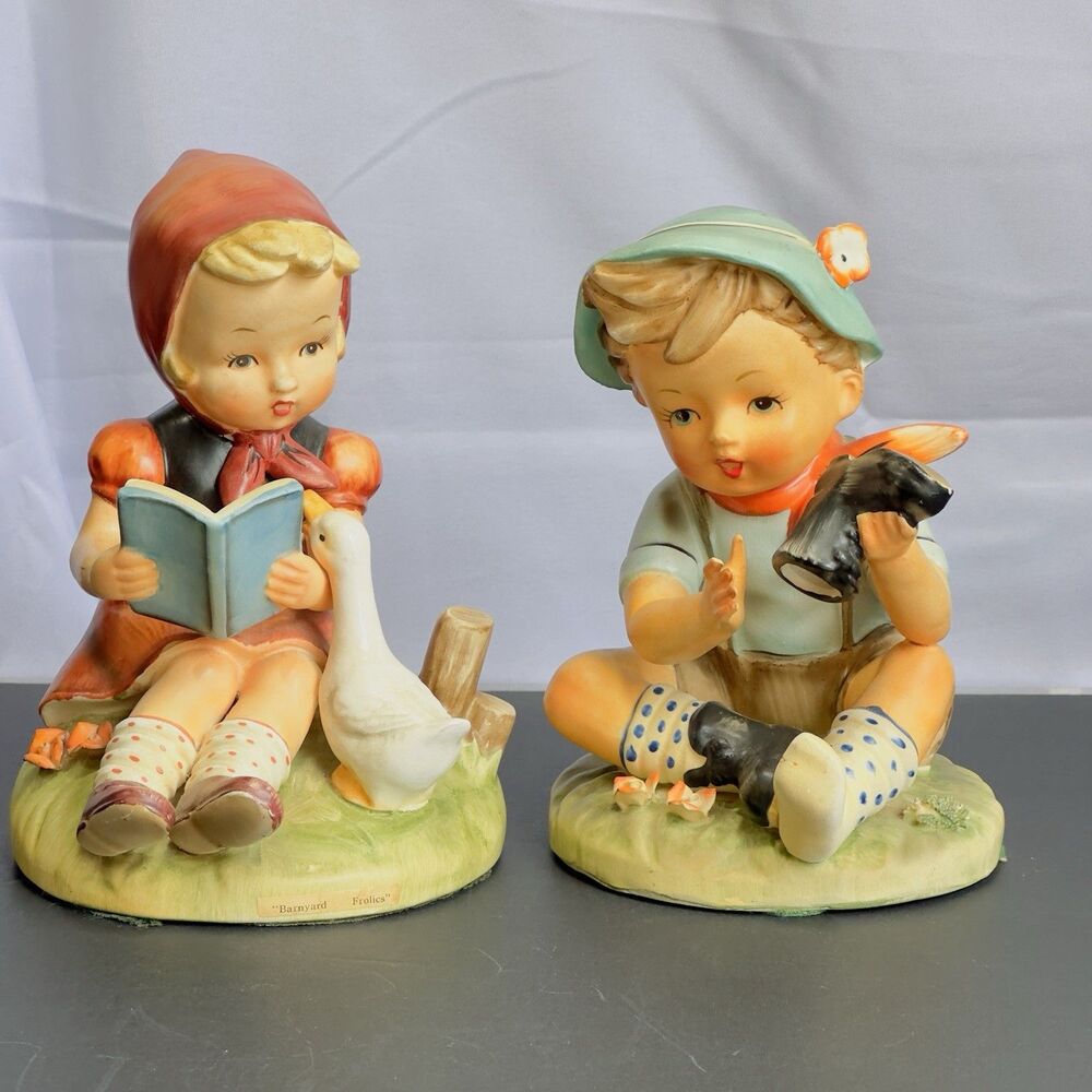 Vintage Arnart Figurines Creations Boy and Girl Porcelain Statues Eric Staffer